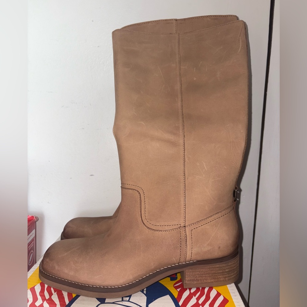 Women’s Lucky Brand Tan Leather Knee-High Boots size 10M